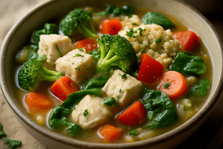 Lätt kycklinggryta med grönsaker och quinoa