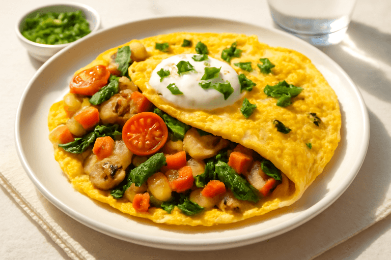 Protein-Packed Veggie Omelette with Greek Yogurt