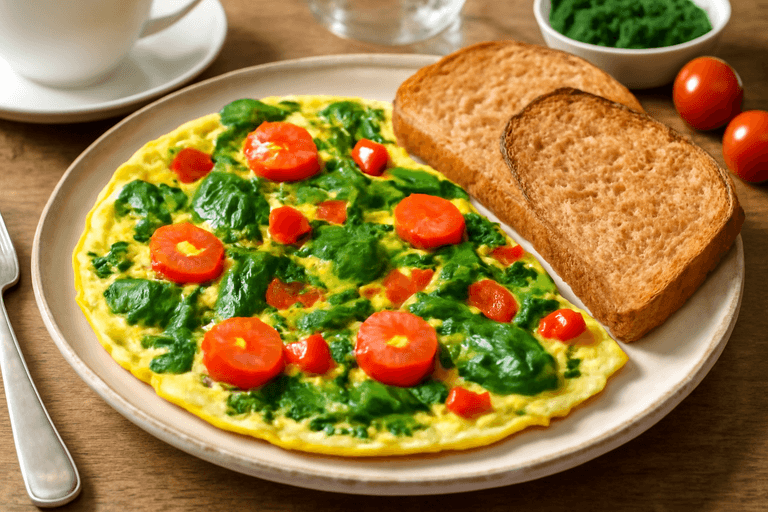 Omletă sănătoasă cu legume la tigaie