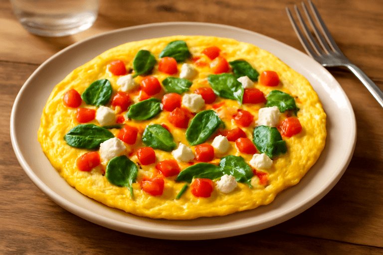 Proteinrik klassisk omelett med grönsaker