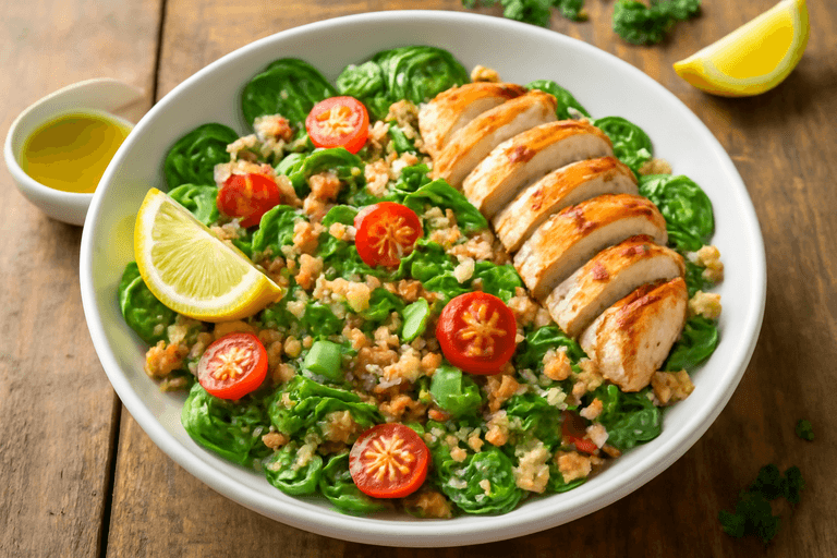 Ensalada Energizante de Pollo y Quinoa