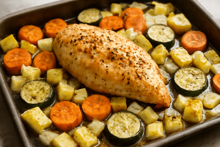 Ψητό Κοτόπουλο με Λαχανικά στον Φούρνο