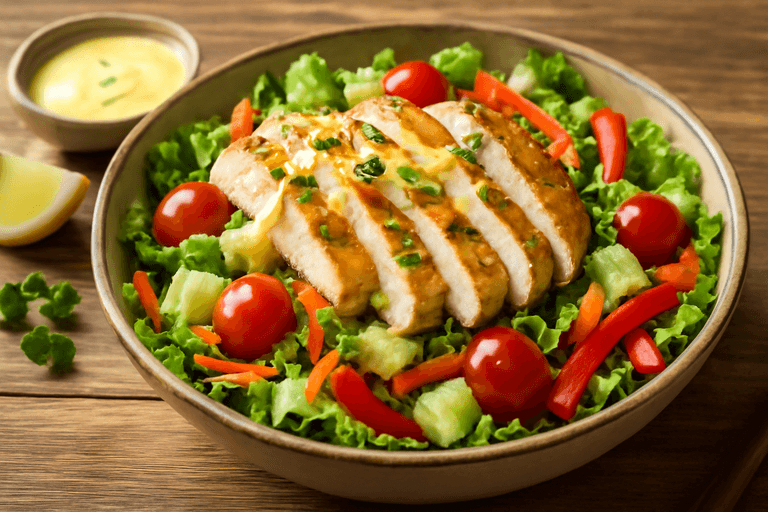 Salade de Poulet Croquante aux Légumes Frais