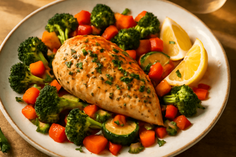 Lean Classic Herb Chicken with Roasted Vegetables