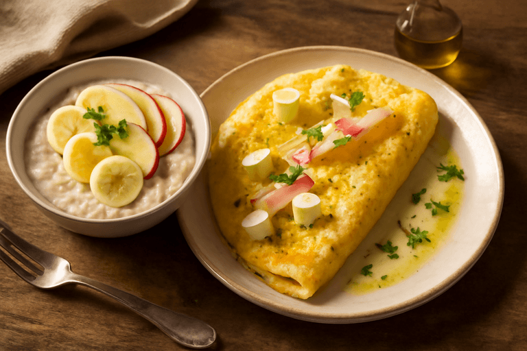 Power Omelete Clássica com Aveia e Frutas