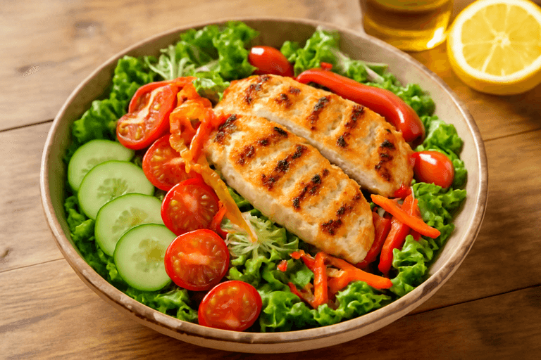 Salade protéinée de poulet classique et croquante