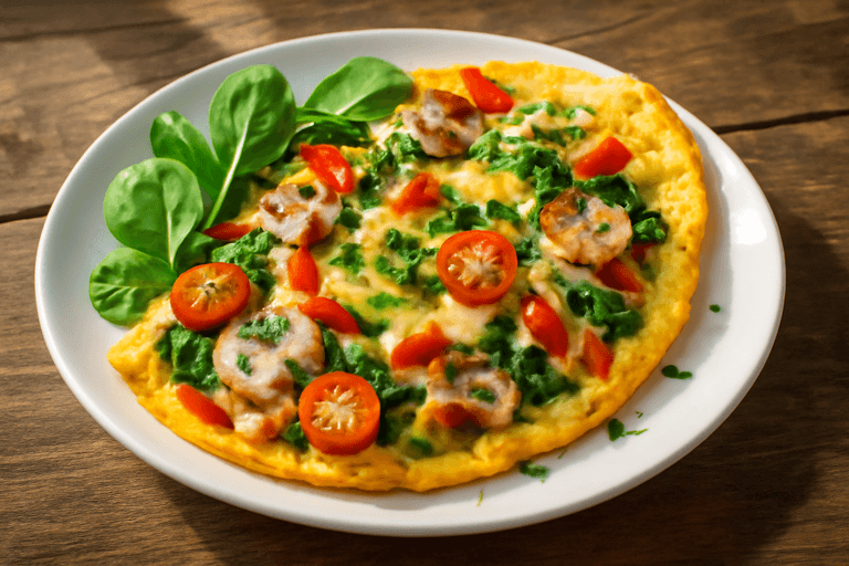 Proteinreiches Gemüseomelett nach klassischer Art