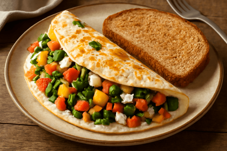 Protein-Packed Veggie Omelette with Whole Grain Toast
