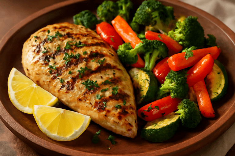 Grilled Lemon Herb Chicken with Roasted Vegetables