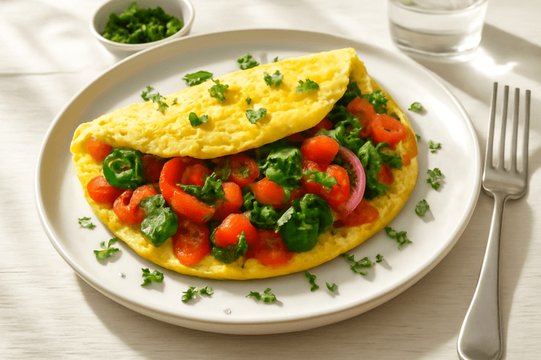 Light Veggie Omelette with Fresh Herbs