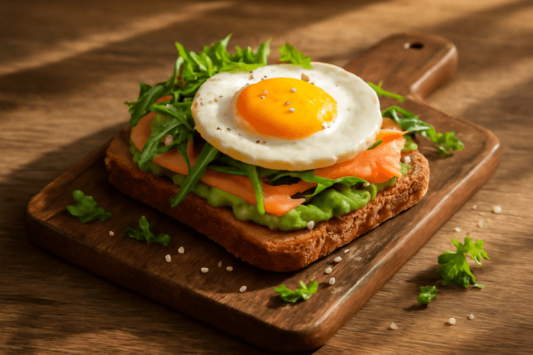 Proteinreicher Lachs-Avocado Frühstückstoast