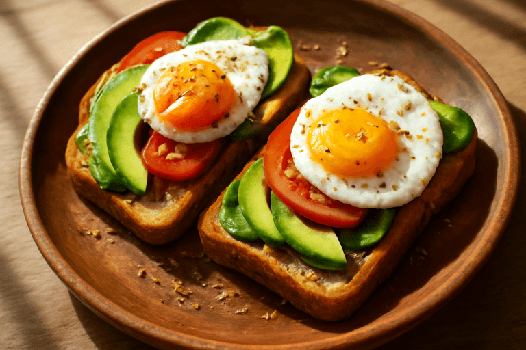 Desayuno Energético de Tostada Integral con Huevo y Aguacate