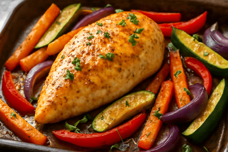 Pechuga de Pollo al Horno con Verduras Asadas