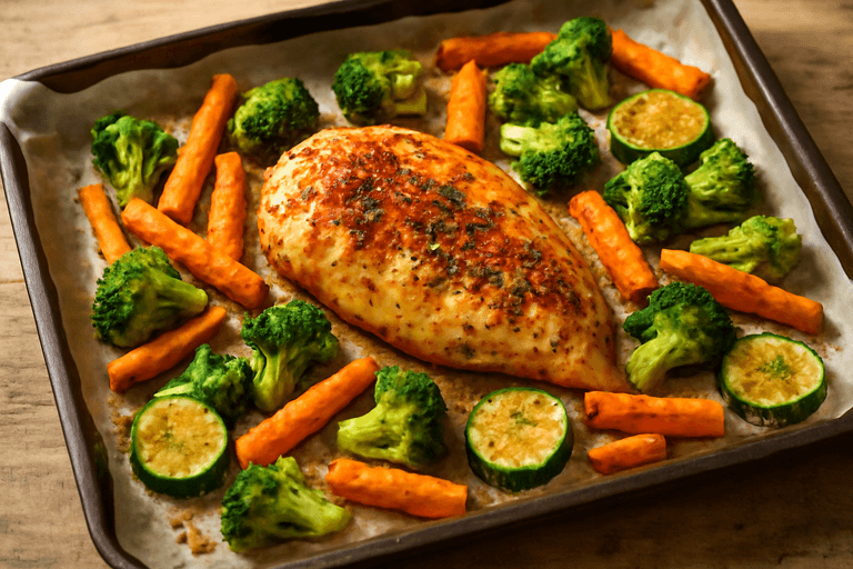 Pui la cuptor cu legume de sezon