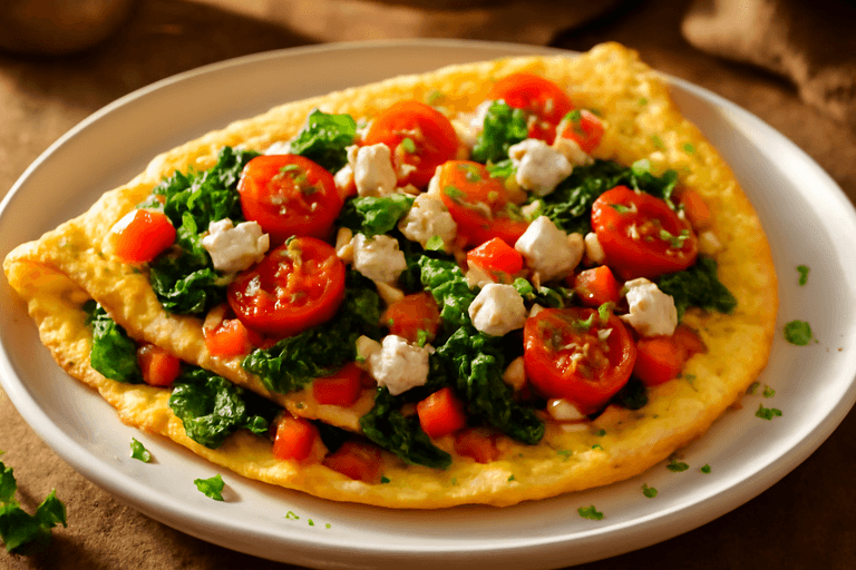 Proteinrik klassisk omelett med grönsaker