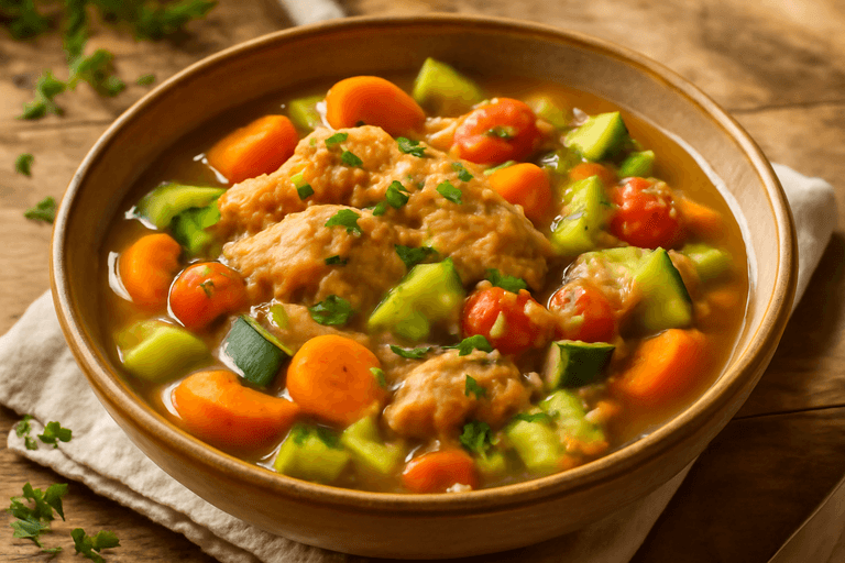 Lätt kycklinggryta med färska grönsaker