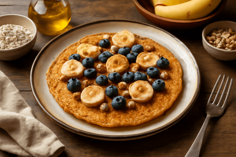 Kraftvolles Frühstücks-Protein-Omelett mit Hafer & Beeren
