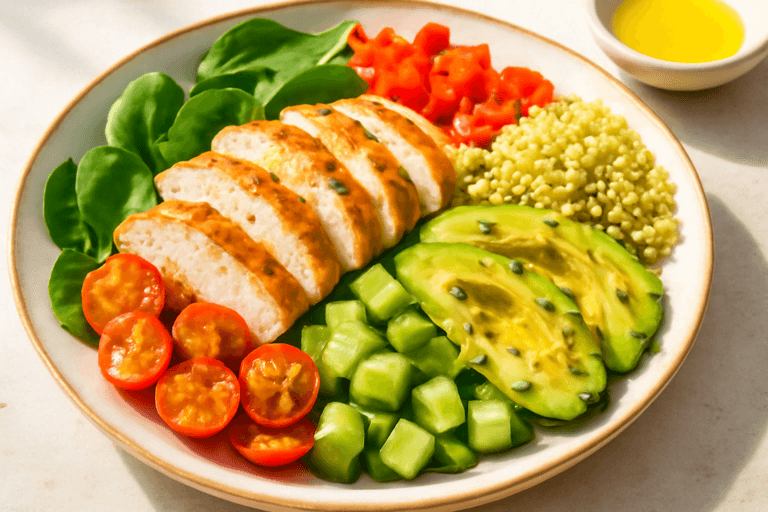 Kyckling- och Quinoasallad med Citronvinägrett