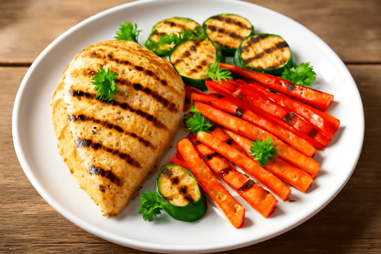 Petto di Pollo al Limone con Verdure Grigliate