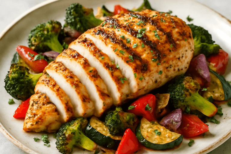 Grilled Lemon Herb Chicken with Roasted Vegetables