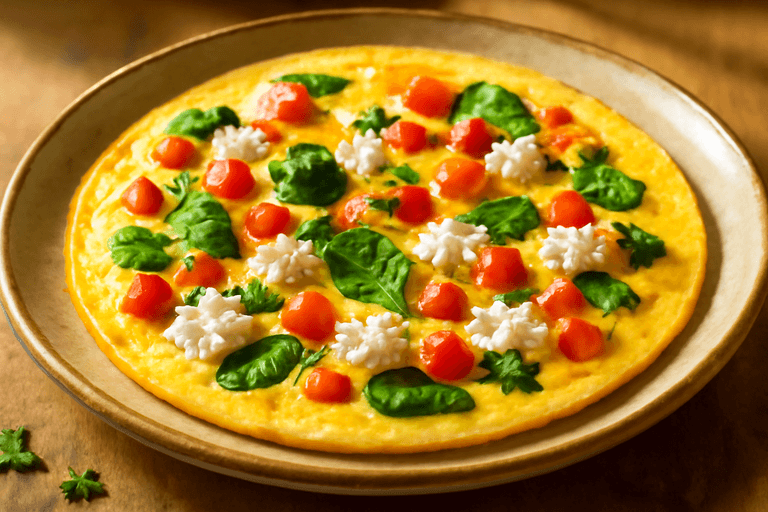 Лёгкий омлет с овощами и творогом для энергичного утра