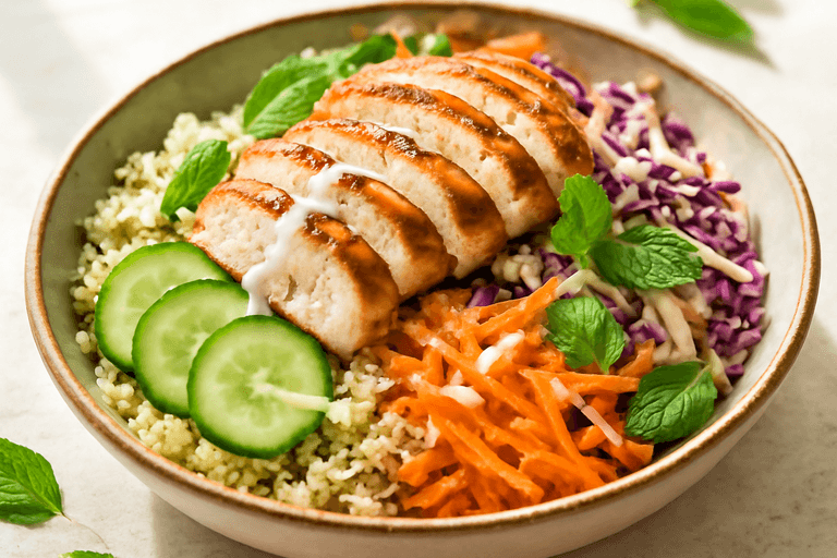 Σαλάτα με Κοτόπουλο, Κινόα & Λαχανοσαλάτα για Ενέργεια