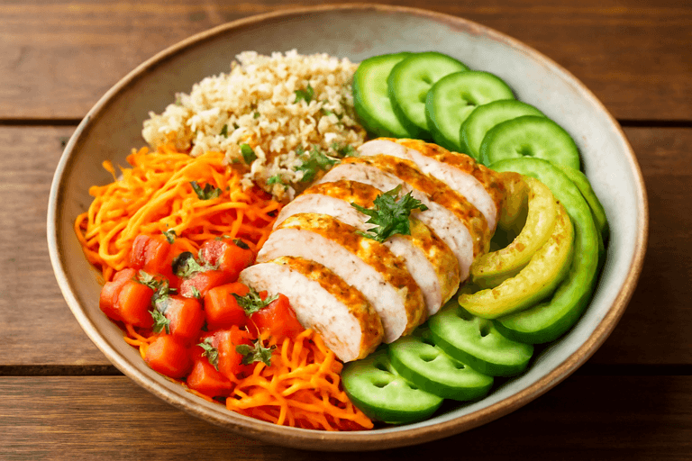 Ελαφριά Σαλάτα με Κοτόπουλο, Κινόα & Λαχανικά