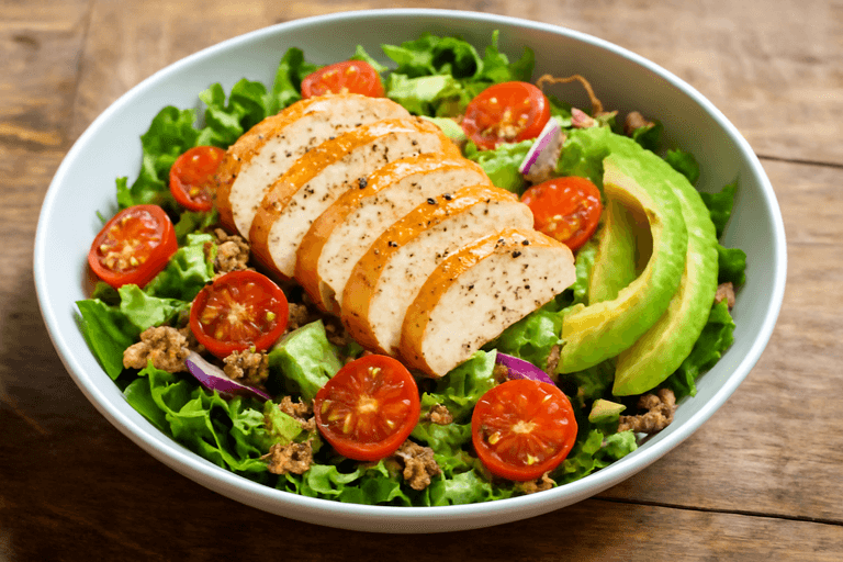 Fräsch kycklingsallad med quinoa och avokado