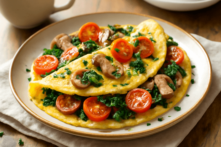 Leichtes Gemüse-Omelett mit frischen Kräutern