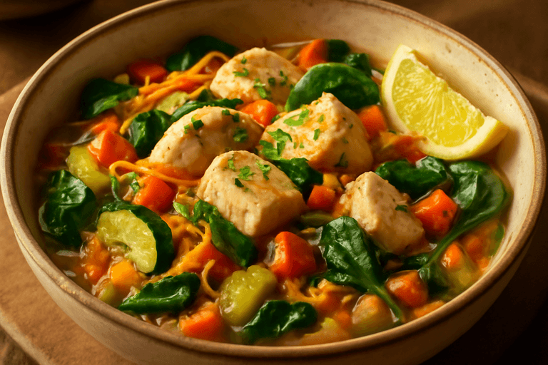 Lätt kycklinggryta med grönsaker och örter