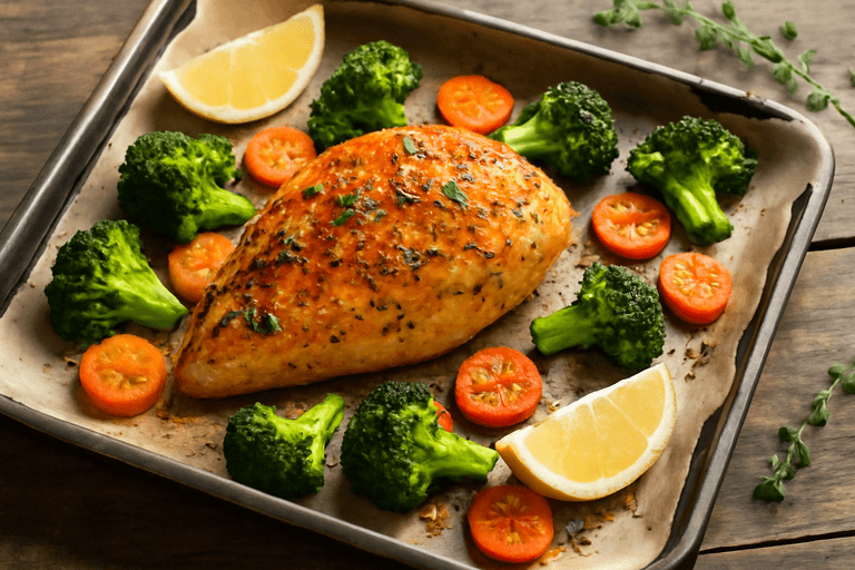 Ψητό Κοτόπουλο με Μπρόκολο & Καρότα