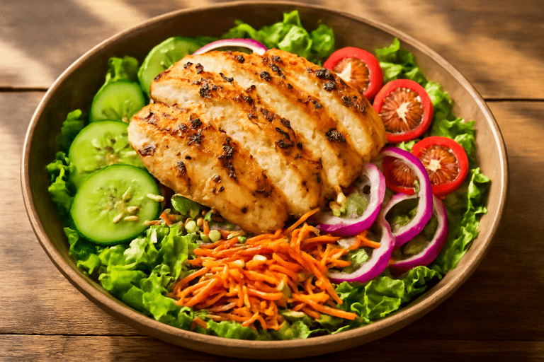 Ensalada Clásica de Pollo con Vinagreta de Limón