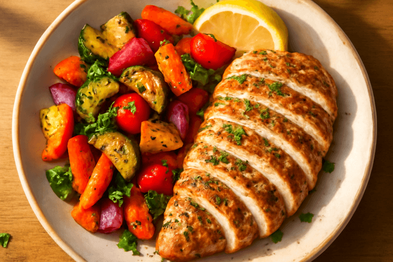 Herbed Lemon Chicken with Roasted Vegetables