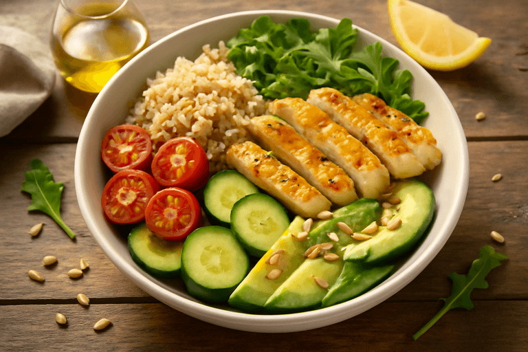 Fit Sałatka z Kurczakiem, Awokado i Quinoa