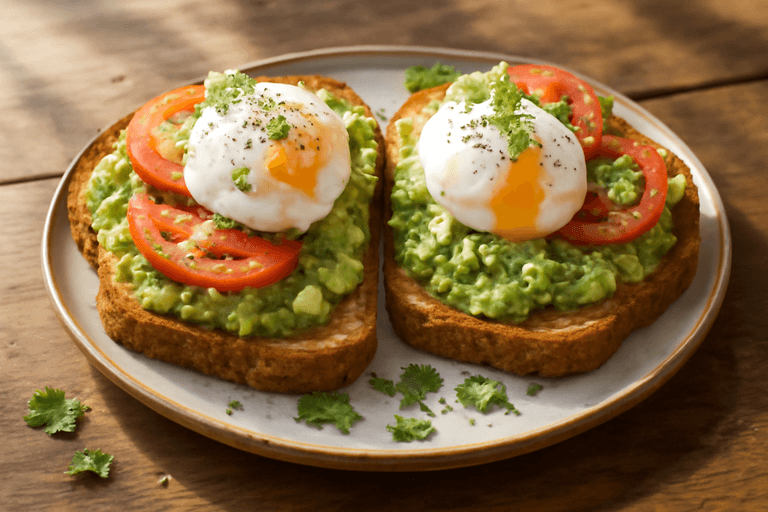 Tostadas de Aguacate con Huevo Poché y Semillas