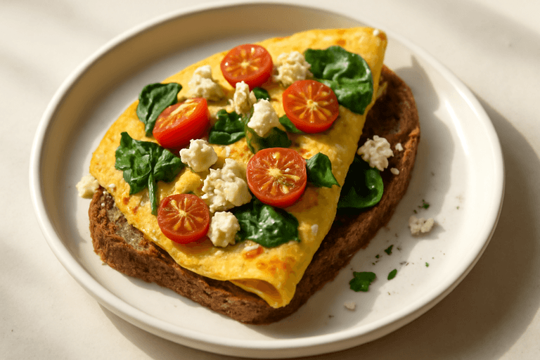 Ομελέτα Πρωτέινης με Σπανάκι & Ντομάτα