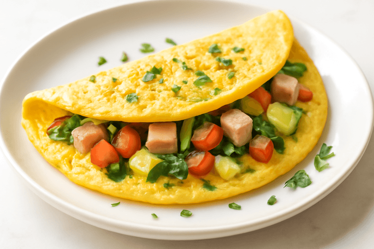 Lekki Omlet Warzywny z Chudą Szynką