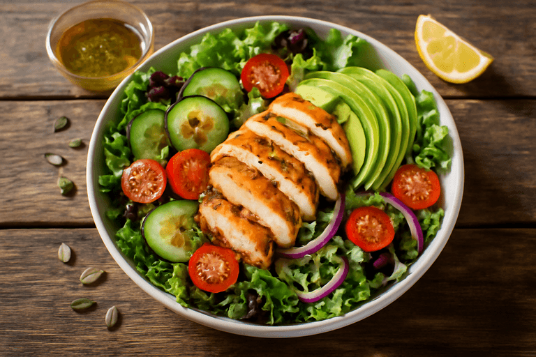 Lekka sałatka z kurczakiem i awokado