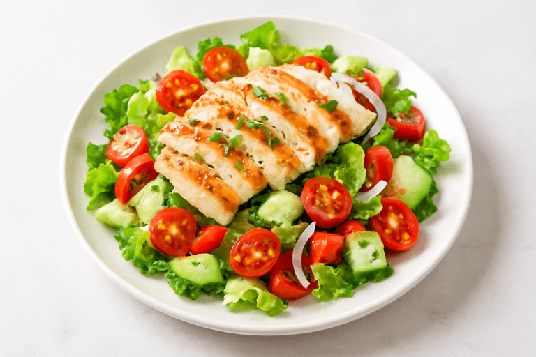 Leichter Hähnchen-Gemüse-Salat