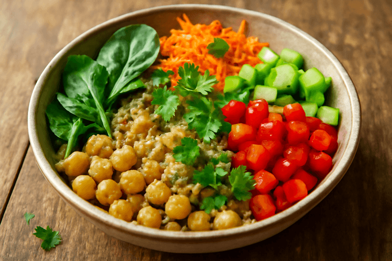 Bowl energético de quinoa y garbanzos