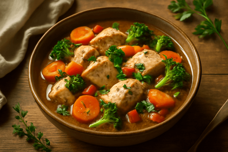 Lätt kyckling- och grönsaksgryta med örter