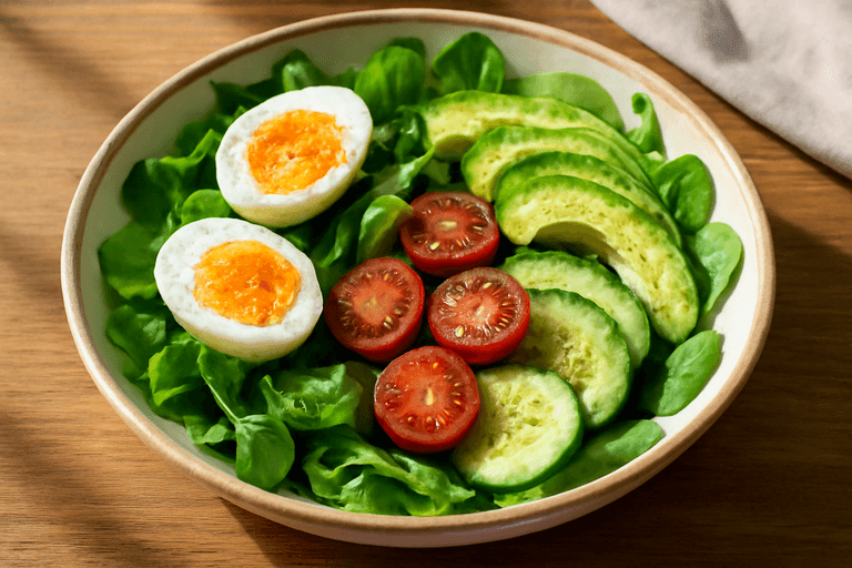 Śniadaniowa sałatka z jajkiem i awokado