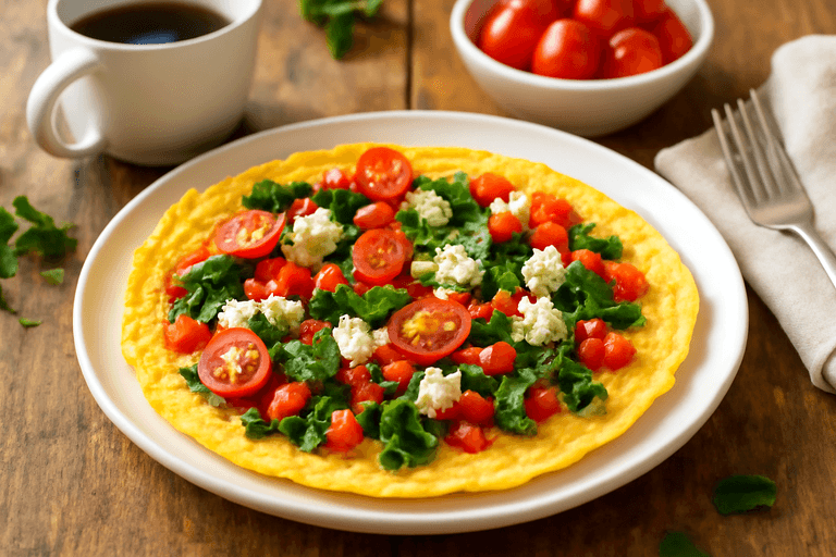 Proteinrik klassisk omelett med grönskasr & färska örter