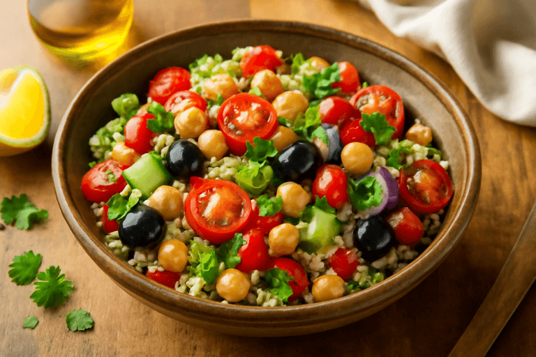 Ensalada Mediterránea de Quinoa y Garbanzos
