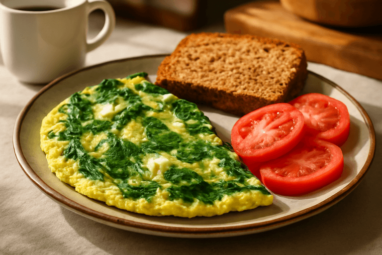 Tortilla Clásica de Espinacas y Queso