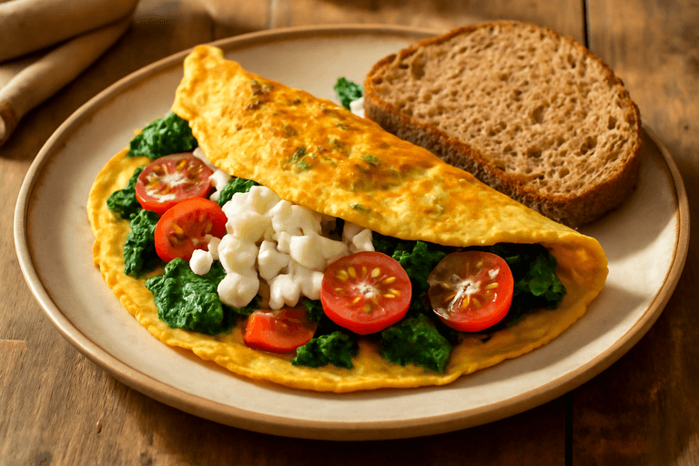 Ομελέτα Δύναμης με Σπανάκι & Ντομάτα