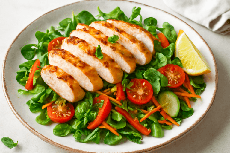 Lekka Sałatka z Grillowanym Kurczakiem i Warzywami