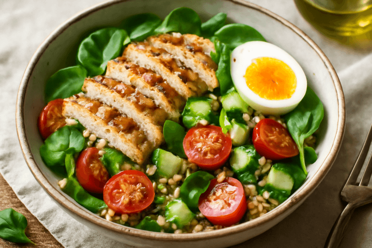 Ensalada energética de pollo y quinoa