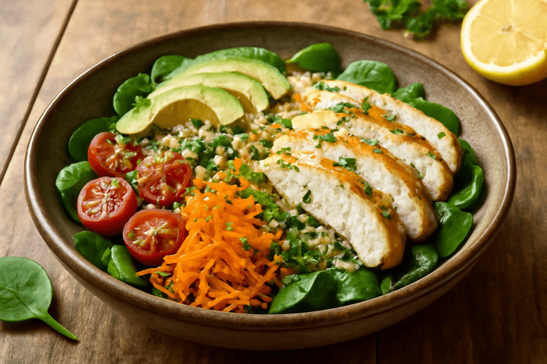 Proteinsallad med kyckling & quinoa