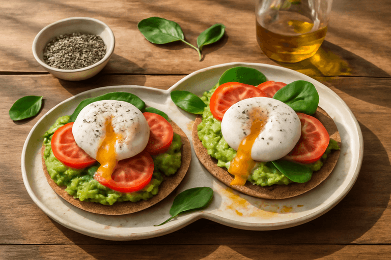 Tostadas Integrales con Aguacate y Huevo Escalfado